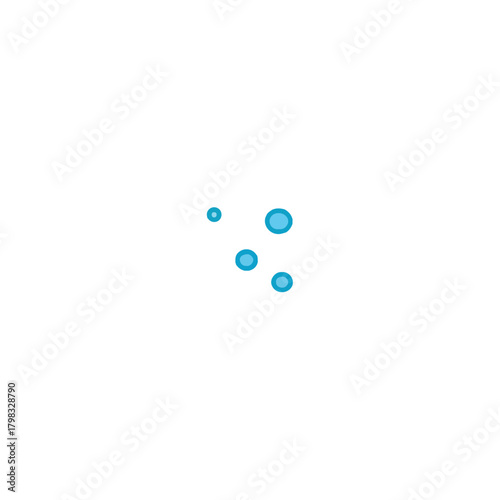 Minimalist Blue Bubbles on White Background for Design