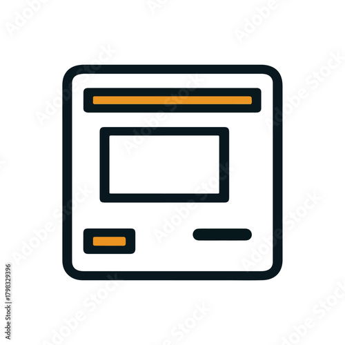 Minimalist Website Layout Icon, Modern Design, Flat Style, Web Elements