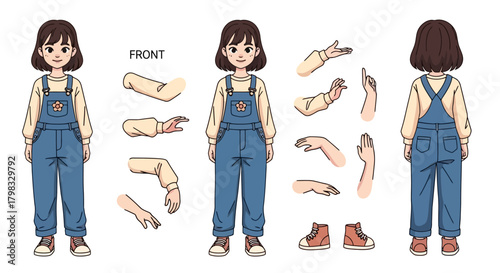 Cartoon Girl Character Creation Kit Design Your Own Avatar