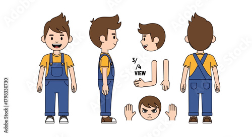Animated Boy Character Set for Design Projects