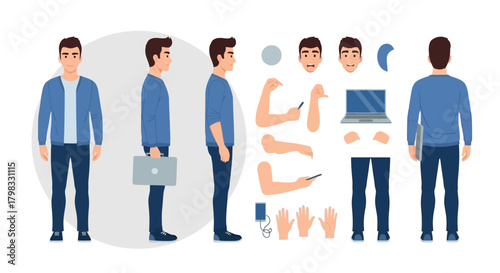 Character Creator Male Figure With Interchangeable Parts Illustration