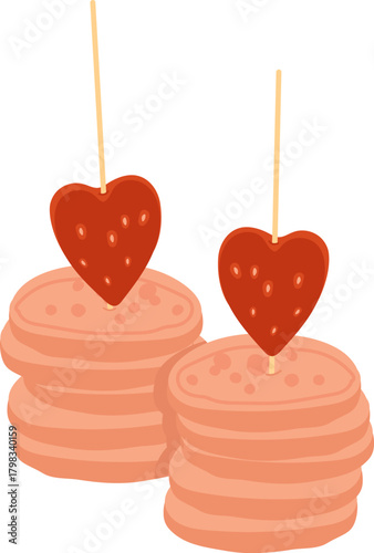 Pancakes with Heart Toppers