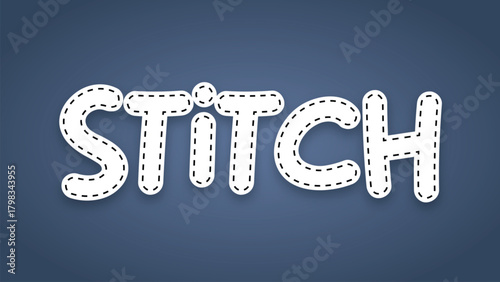 Textile stitch text effect
