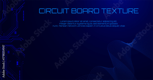 Modern PCB Surface Background with Blue Light Streams