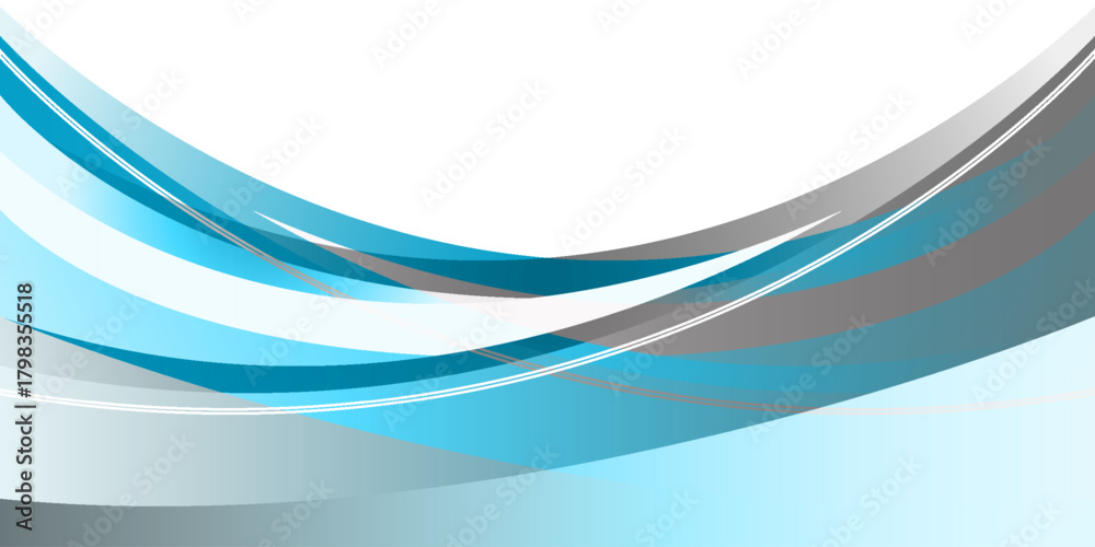 Fototapeta premium Blue and white business wave banner background. vector