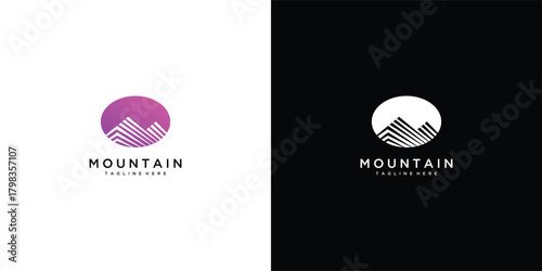 mountain logo vector icon illustration.	