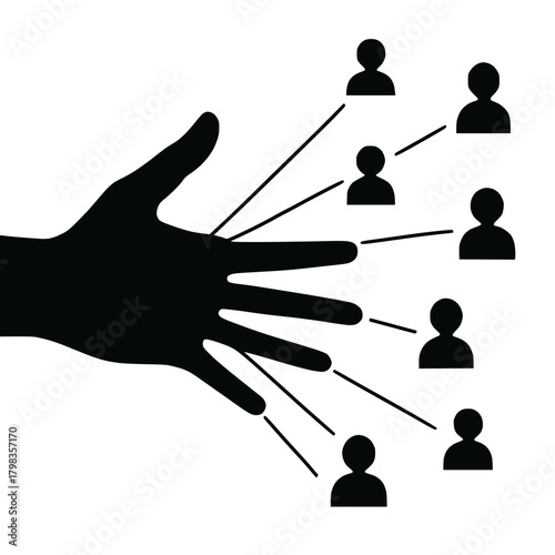 Hand Connecting People in Outreach Network