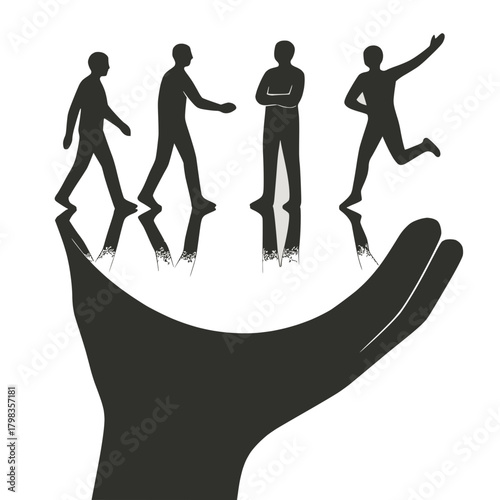 Hand Supporting Emotional Growth Journey Symbol