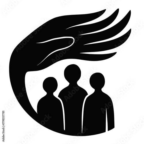 Protective Hand Encircling Family Symbol