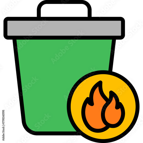 Garbage Burning lineal color icon