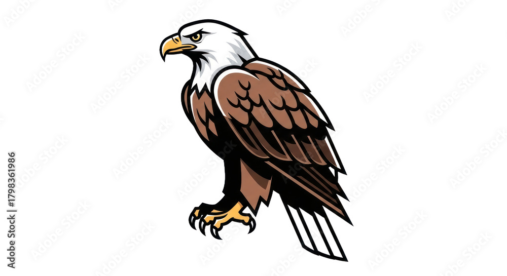 Fototapeta premium Majestic eagle illustration on a transparent background for design projects