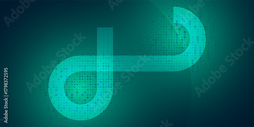 Digital technology speed connect blue green background, cyber nano information, abstract communication, innovation future tech data, internet network connection, Ai big data, line dot illustration