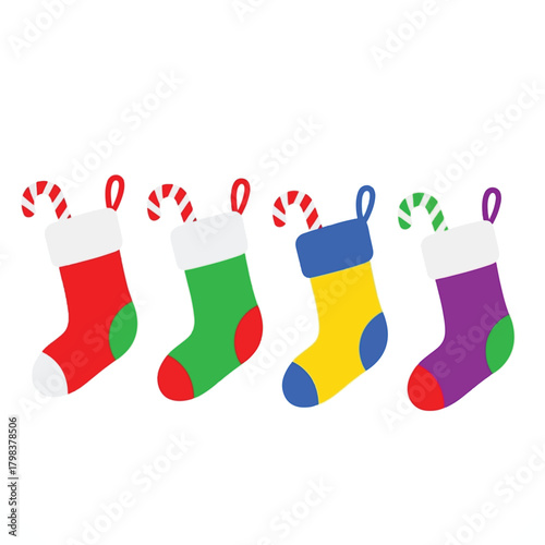 christmas socks isolated on white