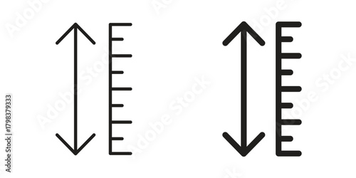 Adjustable height icon concept outline symbol design. Simple element illustration.