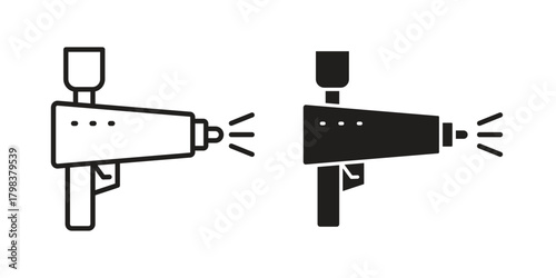 Airbrush icon concept outline symbol design. Simple element illustration.