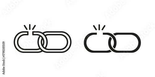 Broken link icon concept outline symbol design. Simple element illustration.