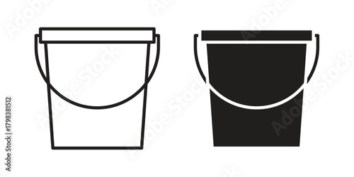 Bucket icon concept outline symbol design. Simple element illustration.