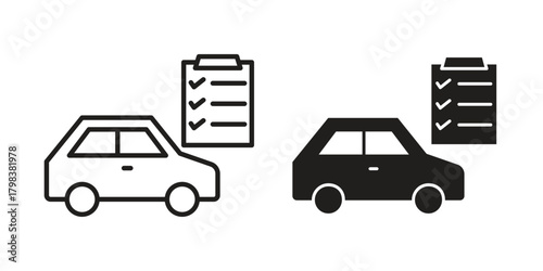 Car repair check list icon concept outline symbol design. Simple element illustration.