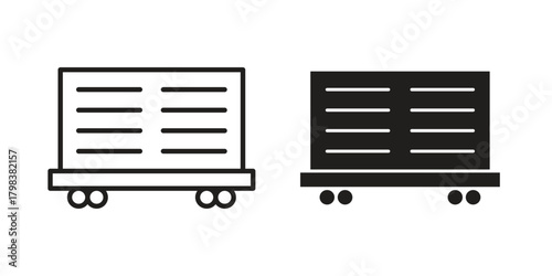 Cargo wagon icon concept outline symbol design. Simple element illustration.