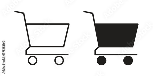 Cart icon concept outline symbol design. Simple element illustration.