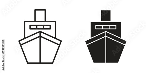 Cargo ship icon concept outline symbol design. Simple element illustration.