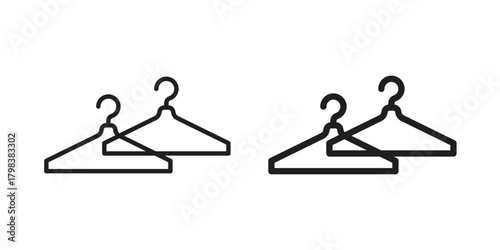 Clothes hanger icon concept outline symbol design. Simple element illustration.