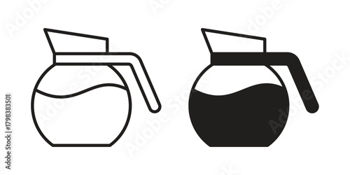 Coffee pot icon concept outline symbol design. Simple element illustration.