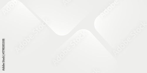 3D white geometric abstract background overlap layer on bright space with rounded rhomb effect decoration