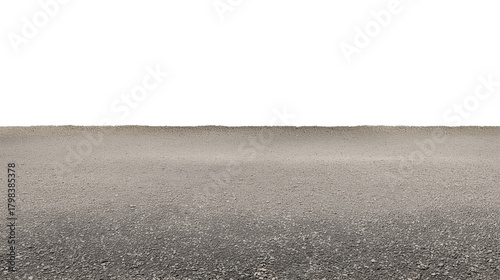 Endless asphalt road with scattered puddles and a distant horizon, transparent background