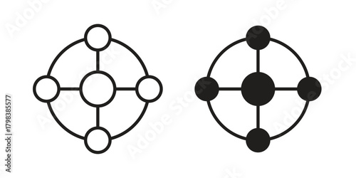 Dependency icon concept outline symbol design. Simple element illustration.