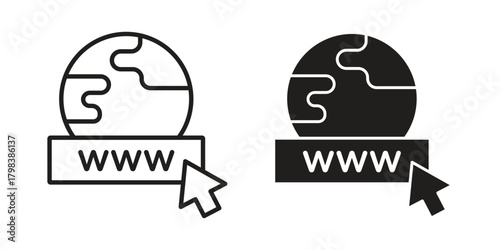 Domain icon concept outline symbol design. Simple element illustration.