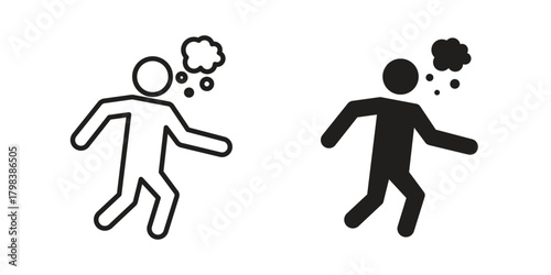 Drunk human icon concept outline symbol design. Simple element illustration.