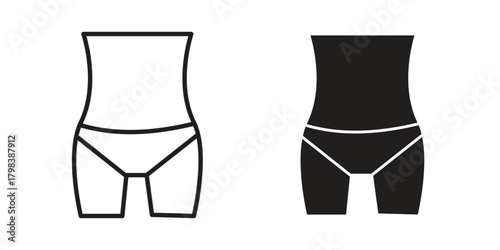 Female hips and waist icon concept outline symbol design. Simple element illustration.