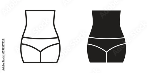 Female hips and waist icon concept outline symbol design. Simple element illustration.