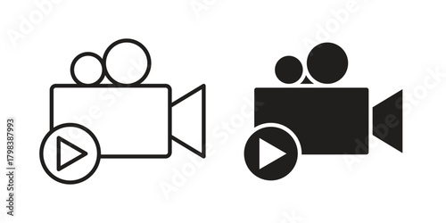 Film making icon concept outline symbol design. Simple element illustration.