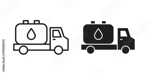 Fuel truck icon concept outline symbol design. Simple element illustration.