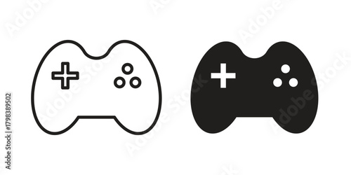 Gameplay icon concept outline symbol design. Simple element illustration.