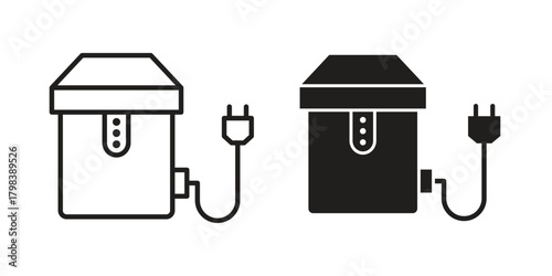 Garbage disposal icon concept outline symbol design. Simple element illustration.