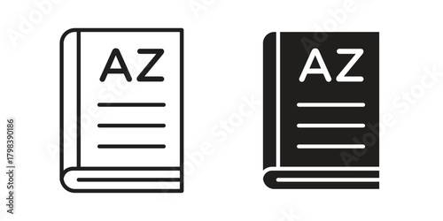 Glossary icon concept outline symbol design. Simple element illustration.