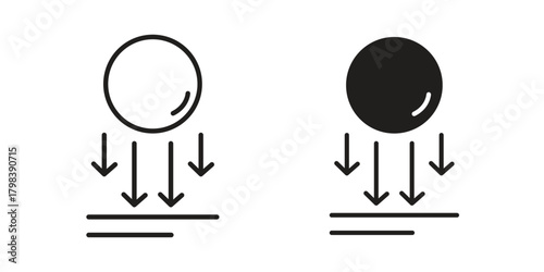 Gravity icon concept outline symbol design. Simple element illustration.
