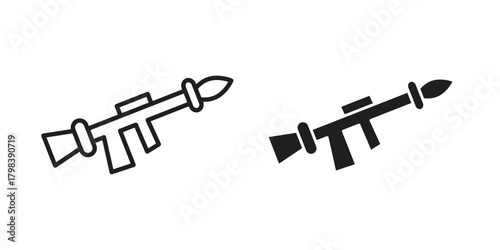 Grenade Launcher icon concept outline symbol design. Simple element illustration.