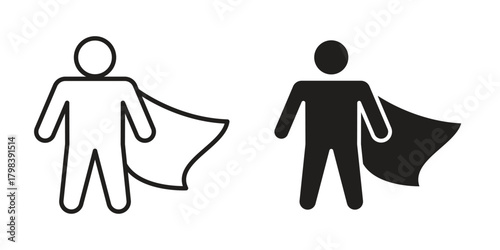 Hero icon concept outline symbol design. Simple element illustration.