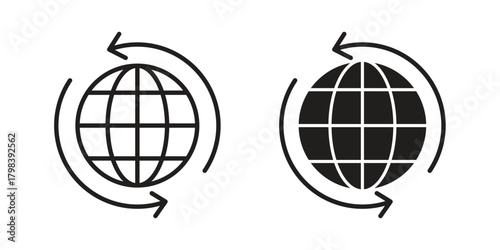 Import-export icon concept outline symbol design. Simple element illustration.