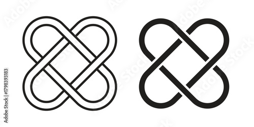 Interlocking icon concept outline symbol design. Simple element illustration.