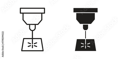 Laser machine icon concept outline symbol design. Simple element illustration.