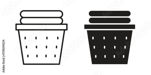 Laundry basket icon concept outline symbol design. Simple element illustration.