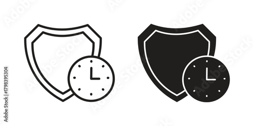 Long term protection icon concept outline symbol design. Simple element illustration.