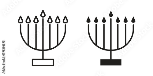 Menorah icon concept outline symbol design. Simple element illustration.