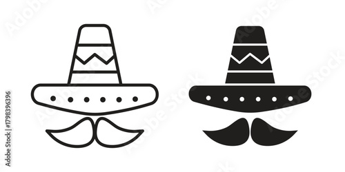 Mexican Hat icon concept outline symbol design. Simple element illustration.
