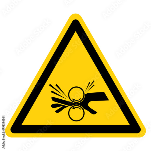 Rotating Roller Hazard Symbol Sign ,Vector Illustration, Isolate On White Background Label.EPS10